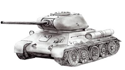 تعليم الأطفال كيفية رسم دبابة T-34 في قلم رصاص خطوة بخطوة